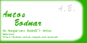 antos bodnar business card